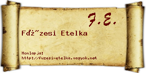 Füzesi Etelka névjegykártya