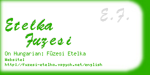 etelka fuzesi business card